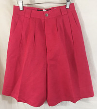 VTG Birch Hill Size 4 High Waist Pleat Front Wide Leg Bermuda Shorts Culottes