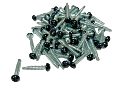 100 Pcs - #8 X 1" Black Self-Tapping Pan Head Screws - Zinc Coated For RV, Trailer, Camper, Motorhome