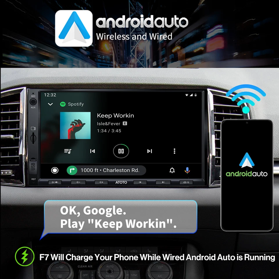 ATOTO F7 WE 7" Autoradio 2 DIN GPS CarPlay senza fili e Android Auto senza fili - Immagine 4 di 4