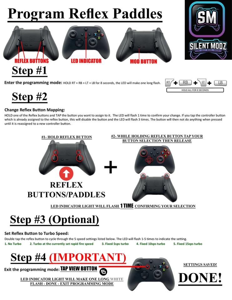 Black Modded Reflex Buttons Rapid Fire Modded Controller for Xbox Series X S - Image 3 of 4