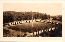 Campus of Camp Becket in Massachusetts MA Cabin Huts 1920s RPPC Postcard