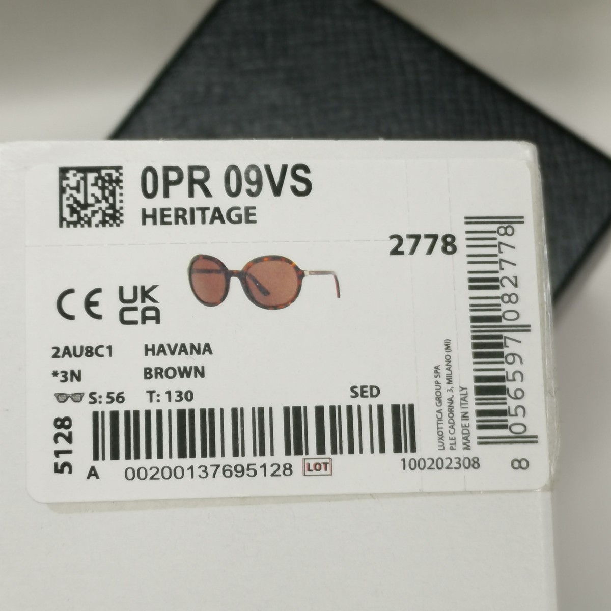 Prada Sunglasses Round Brown Havana Tortoiseshell PR09VS SPR 09V 2AU-8C1 56mm Prada Symbole Sunglasses Havana/Brown (SPR17W_2AU_8C1) in  main image 4
