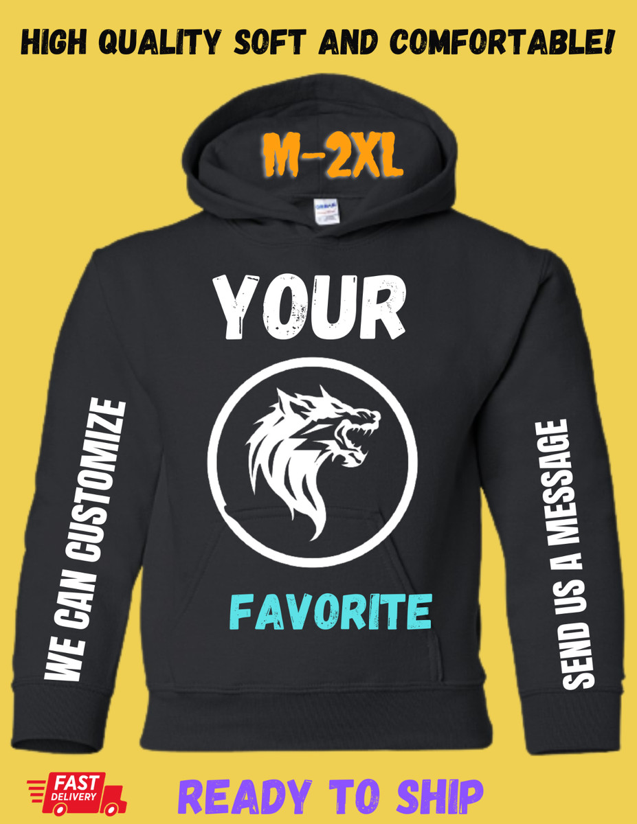 Custom Hoodies Personalized Pullover unisex - Your Own Text / Logo any  Colors | eBay