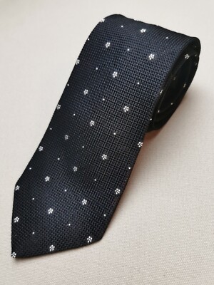 PAUL SMITH Krawatte Mainline strukturiert Rosette 100 % Seide NEU Standardbreite Made Italy