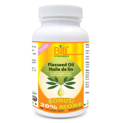 Bill Natural Sources Flaxseed Oil 1000mg 120 Softgels Alpha-Linoleic Acid NEW