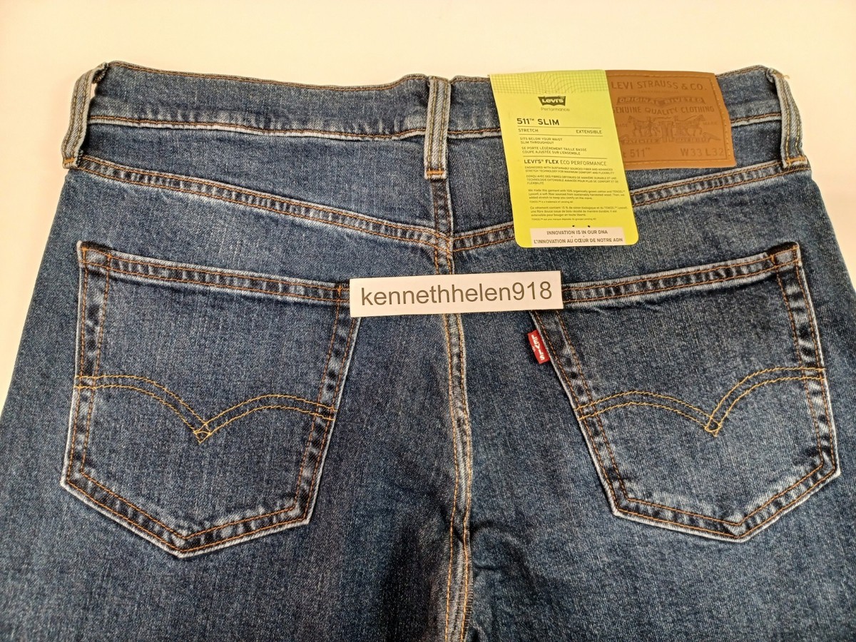 LEVIS PREMIUM 511 SLIM JEANS 045114623 BLUE MENS SIZE 33X32 | eBay
