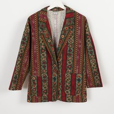 Vintage 80s Southwest Tapestry Blazer Jacket Womens Medium Made in USA Western