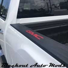 RED - Bed Rail Letter Insert Set of 2 For 2019-2025 GMC Sierra Truck Bed Letters
