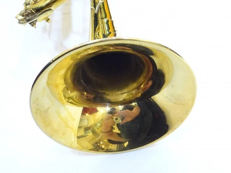 Trompeta E-Benge Resno Campana Templada 3 Chapada en Oro Usada con Estuche Foto 3 de 4