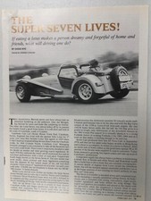 LotusArt21 Vintage Article The Super Seven Lives! Kit Car Replica Feb 1977 2 pg