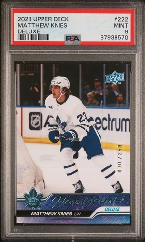 2023 UD Young Guns Deluxe /250 Matthew Knies #222 PSA 9  Rookie RC