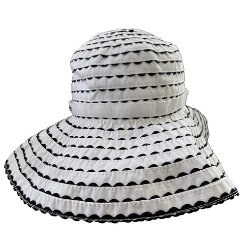 Scala Collezione Sun Beach Fringed Rim Hat Shell Band EUC Scala Collezione Hat Womens One Size Fits Most Band Sun  main image 4