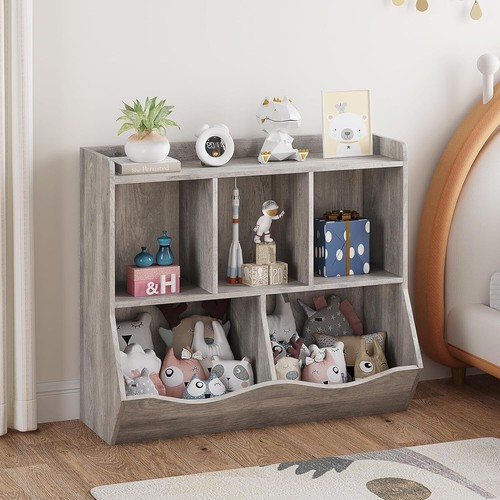 Kids Bookshelf and Toy Storage,36 Inch Toy Shelf with 4 Cubby | eBay