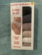 6-Pack Lucky Brand Hi-Cut Ultra Soft Ladies Underwear Size Small NEW Sealed