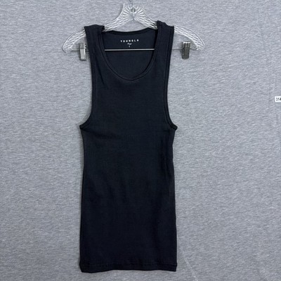 YoungLA Mens Large Gray Ribbed Tank Top Muscle Shirt Model 349 Gym Wife Lovers
