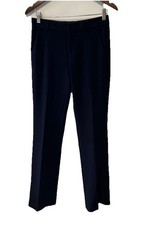 Banana Republic Logan Fit Trousers Pants Womens Sz 0 Navy Boot Cut Front Crease