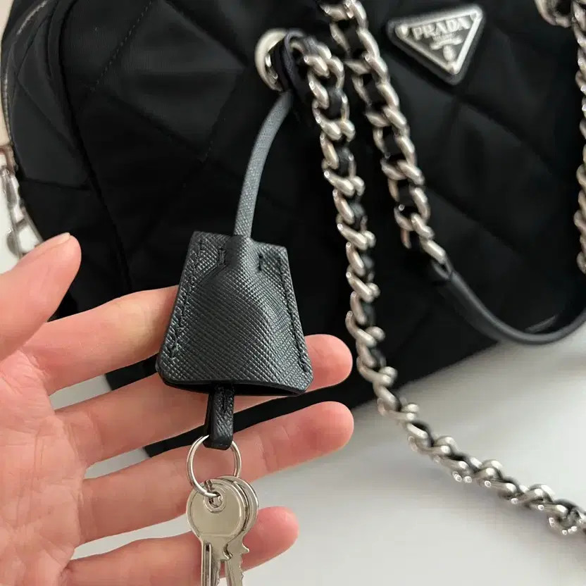 Prada Quilted Chain Nylon Shoulder Bag (Authentic) thumbnail 6
