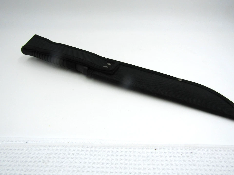 Cuchillo de caza de hoja fija de 16 pulgadas, mango de goma con funda de nylon, afilado Foto 2 de 4