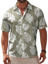 Yoimira Mens Hawaiian Shirts Short Sleeve Button Down Tropical Floral Summer