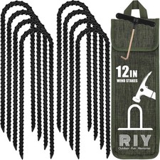 RIY Trampoline Stakes Anchors High Wind Heavy Duty Tent Stakes 12 Inch Ground An