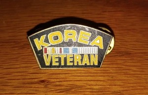 Korea War Veteran Hat Lapel Pushback Button Pin