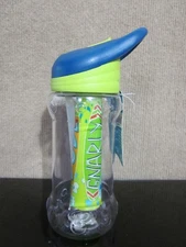 Cool Gear Freeze  kids Water Bottle Freezer Stick Straw Blue Green Dude 14 oz