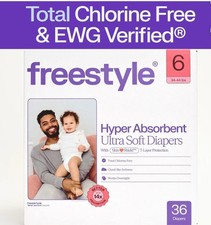 Freestyle Hyper Absorbent Ultra Soft Baby Diapers Size 6 36 Count Pack of 1