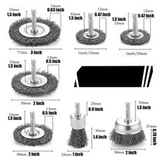 10-Piece Wire Wheel & Cup Brush Set for Drill &ndash; Carbon Steel, 1/4 Inch Hex Shank