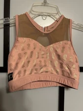 Kandi Kouture Dancewear Crop Bra Top Pineapple Pink  Adult XS
