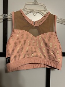 Kandi Kouture Dancewear Crop Bra Top Pineapple Pink  Adult XS