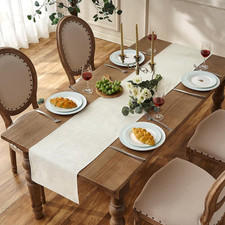 Runner Da Tavola In Lino Per Battesimo 5m X 28cm | Générique | Striscia In Lino Color Champagne Con Scritta Battesimo Oro, Decorazione Tavola Cerimonia