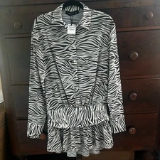 Lioness Revolve girls girls girls Button Zebra Animal Mini Dress Medium NWT