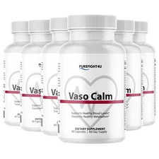 Vaso Calm Healthy Blood Sugar Levels Support Supplement - VasoCalm - 6 Bottles