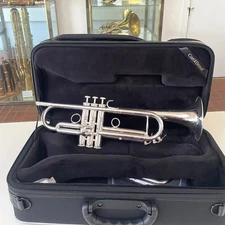 New Carol Brass 5060L-YLT-Bb-S Pro Bb Silver Trumpet;with Case,Mouthpiece