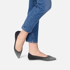 Rothy's The Point Slate Metallic Silver Retired Women’s Size 9