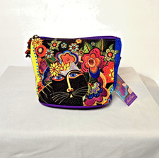 Laurel Burch Feline Minis Cosmetic Clutch Pouch Cat Flower