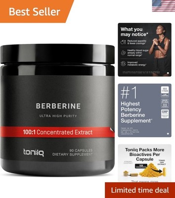 Lab-Tested Berberine HCl Supplement - 500 mg, 90 Capsules - Carb Blocker Formula