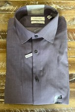 Calvin Klein Mens Dress Shirt Steel Slim Fit, Stretch, Wrinkle free- 15 32/33 M