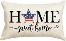 4Th of July Pillow Covers 12X20 Inch Patriotic American Flag Stars Stripes Decor