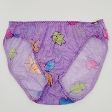 Vintage Floral Leaves Sheer High Waisted Cut Leg Vintage Panty Womens L 90s 1990
