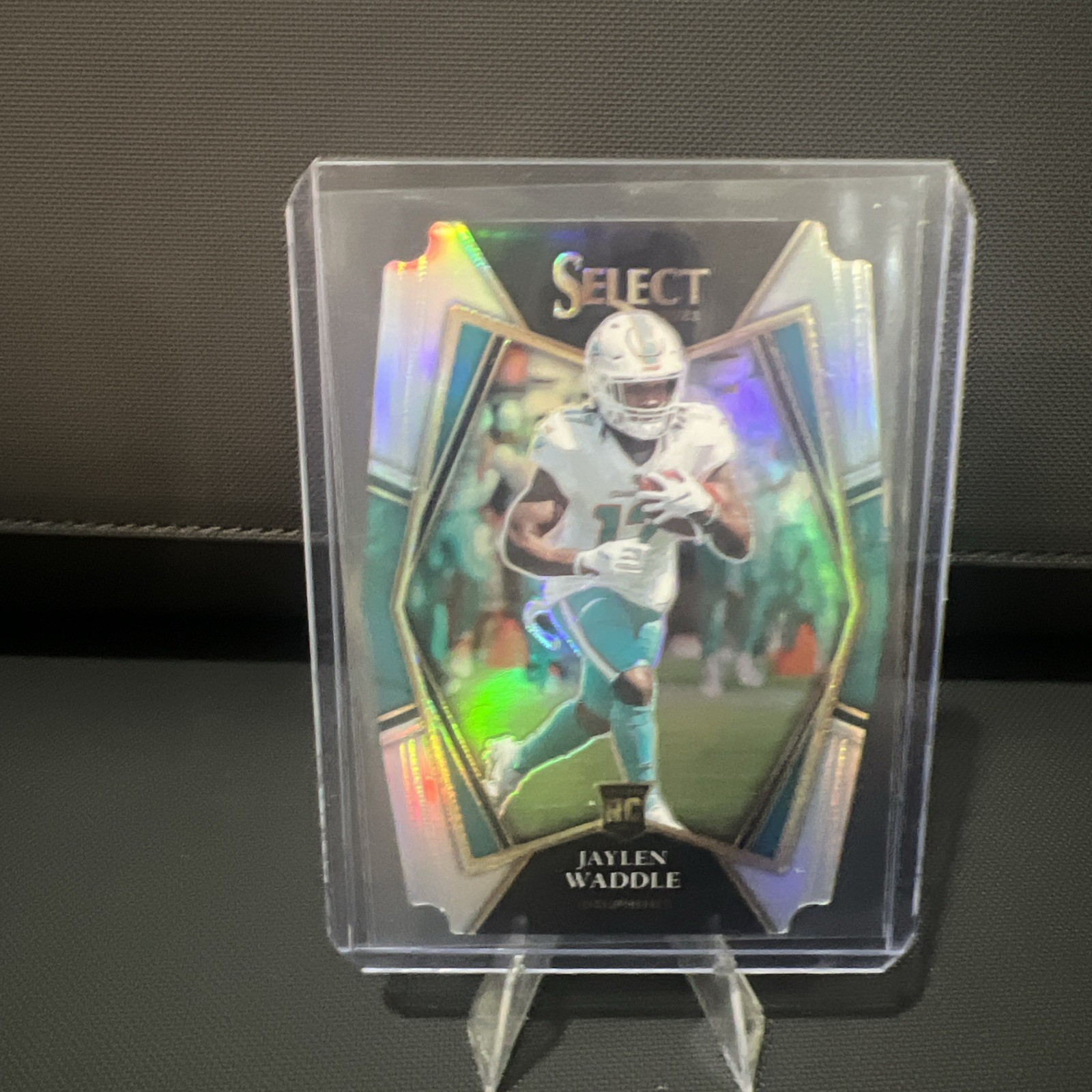 2021 Panini Select - Premier Level Jaylen Waddle #148 Silver Prizm Die-Cut (RC)