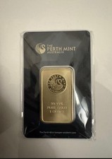 The Perth Mint Australia 1 Ounce Gold Bar 99.99% Pure Gold Bar Shape 3250.00 per troy oz