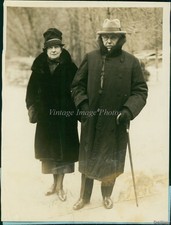 1927 Secy State Frank B Kellogg & Wife Walk At Washington Zoo Politics 6X8 Photo