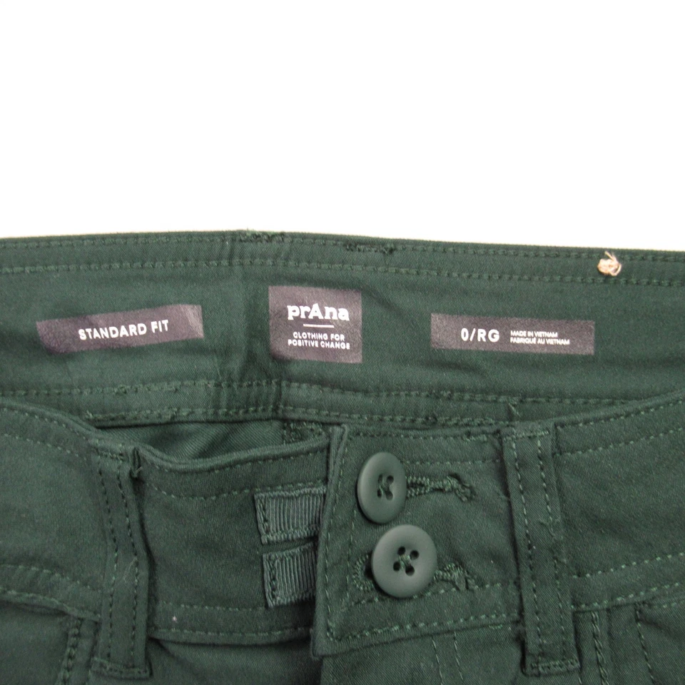 Prana Pants Womens 0 Cargo Pockets Straight Leg Casual Outdoors Green - Image 3 of 4