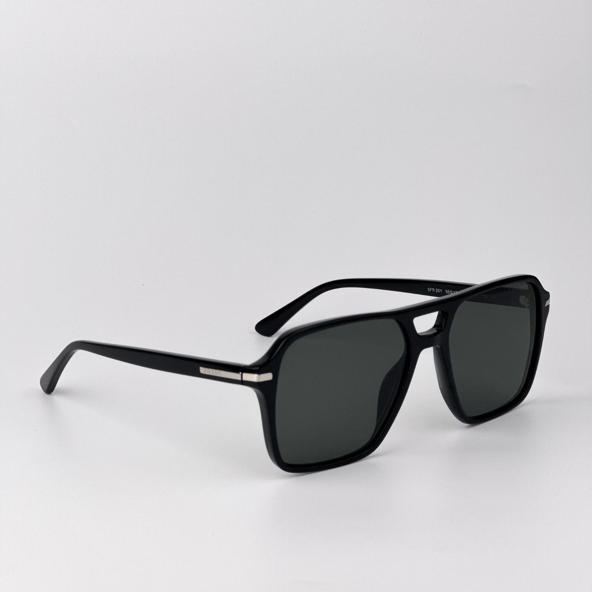 【③】 Prada Men Sunglasses Black Green Polarized Pilot PR20YS 1AB03R NEW
