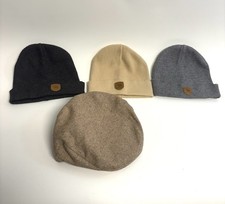 Toddler Boy Winter Hat Lot Beanies Flat Cap Neutral Colors Bundle