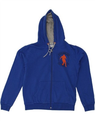 BIKKEMBERGS Jungen Grafik Reißverschluss Hoodie Pullover 11-12 Jahre marineblau Baumwolle BC30