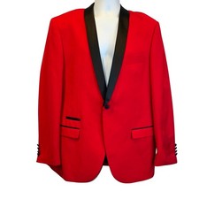 Zonettie Red Shawl Collar Tuxedo Jacket Size 42R