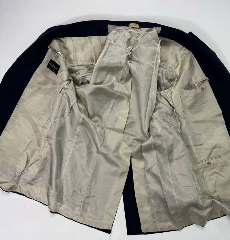 Blazer Paul Stuart Para Hombres 45XL Azul Marino Lana Dos Botones Calce Clásico De Colección Foto 3 de 4