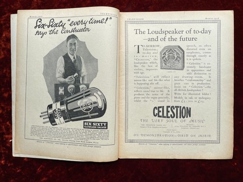 TELEVISION Magazine Vol 1 No 1 March 1928 - World's First TV Journal - Televisor - Picture 5 of 9
